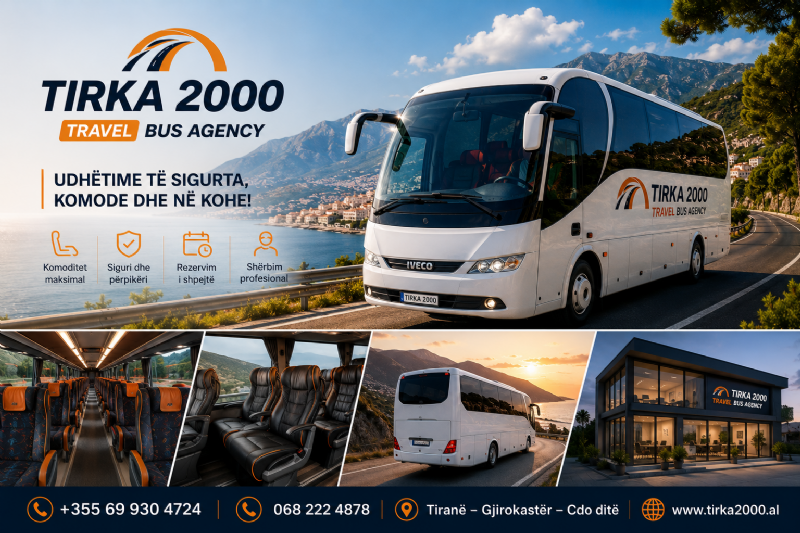 Tirka 2000 – Autobus me qira për udhëtime, evente, konferenca dhe grupe turistike me rezervim të garantuar